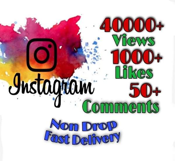 I will provide 40000+ Views and 1000+ Likes more over 50+ Comments on Instagram!! Fast and HQ!!