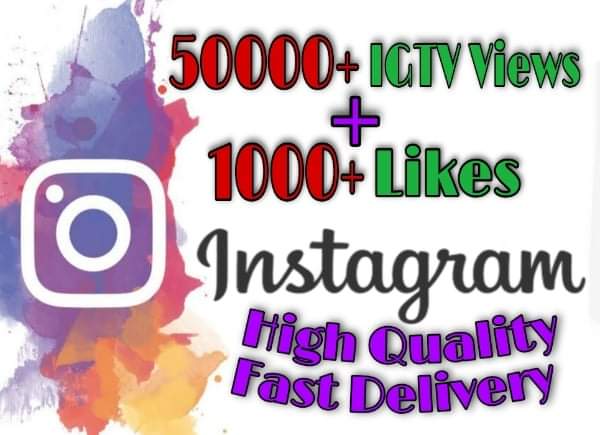 I will provide 50000+ TV/IGTV Views and 1000+ Likes on Instagram!! Fast and HQ!!