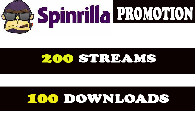 Spinrilla Music Promotion 200 streams with 100 Downloads