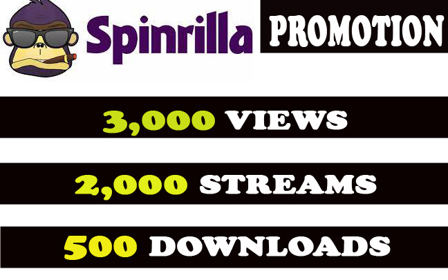 Spinrilla Music Promotion 3,000 views 2,000 streams 500 downloads