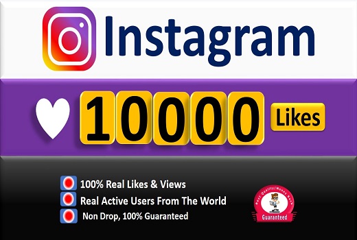 Instant 10,000+ Instagram Likes, Real & Active Users, Non-Drop Guaranteed.
