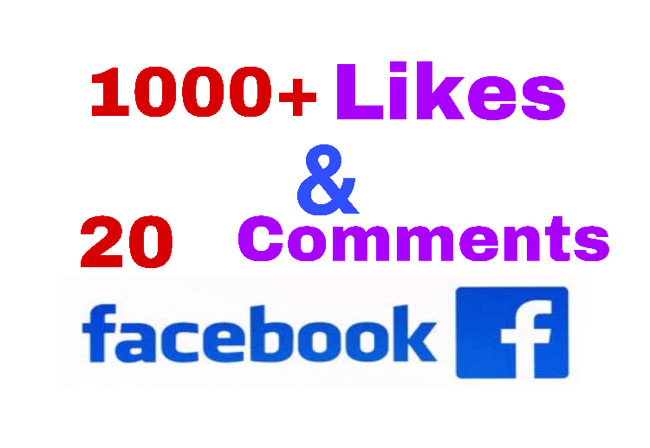I will add 1000+ Likes & 20 Comments on Facebook Post ! Organic & Non Drop!