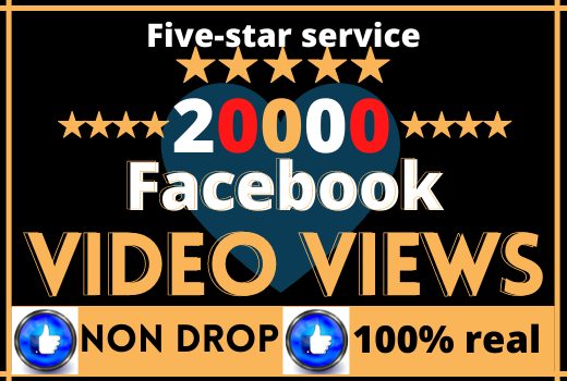 i will do fast your Facebook pages video 20000 views, High quality  organic real active user, non-drop, and lifetime guaranteed