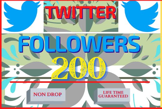 i will do twitter 200 follower, best quality and 100% real