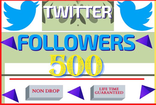 i will do twitter 500 followers, best quality , non drop and 100% real