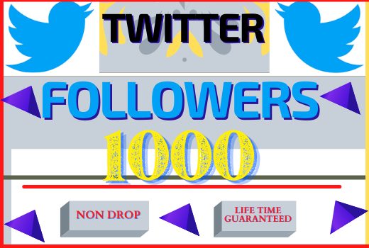 I will do organic twitter 1000 followers non drop, 100% real and lifetime granted