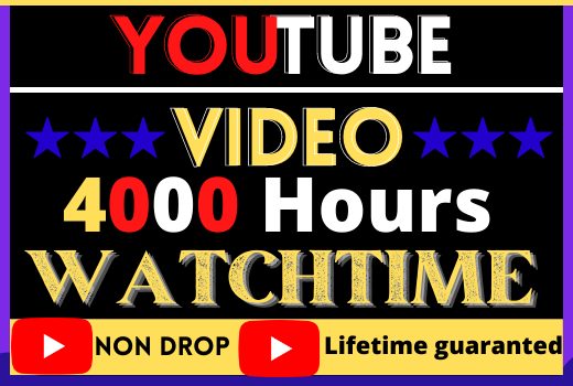 i will do super fast your youtube channel promotion and 4000 hours watchtime,best quality lifetime guaranteed and organic
