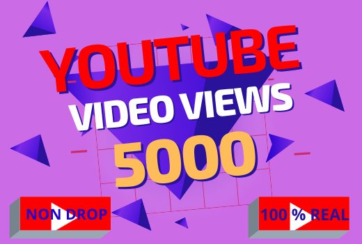 I will do real youtube video  5000 views   best quality ,non drop, 100% real, lifetime permanent