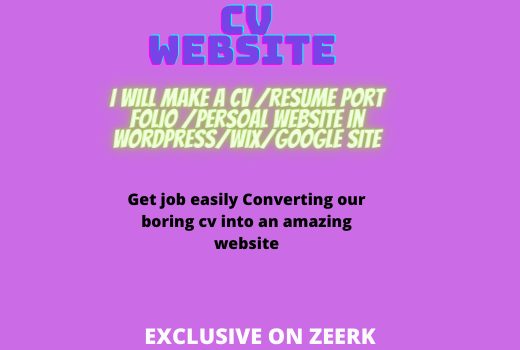 i will create cv port folio website
