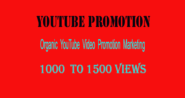 Organic YouTube Video 1000-1500 Views for $ 4
