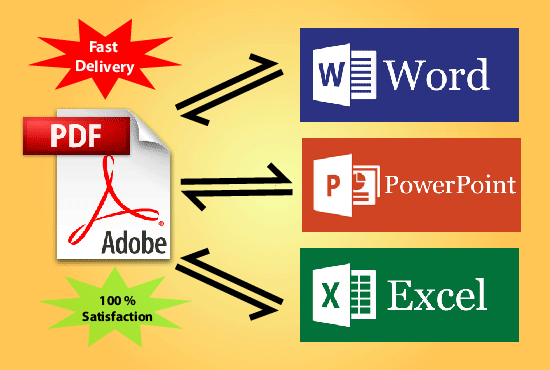 I will convert/alter pdf to word and Excel or word to pdf