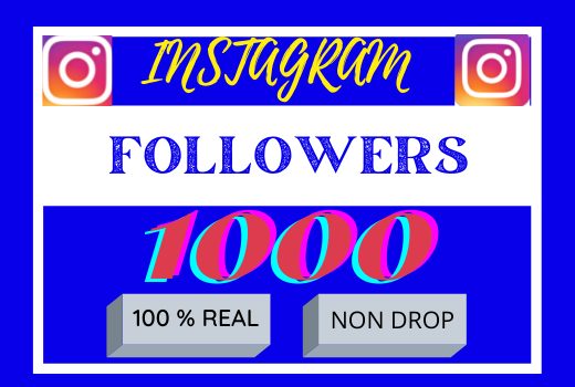 I will do super fast organic instagram 1000 followers, Non drop ,100% real and organic