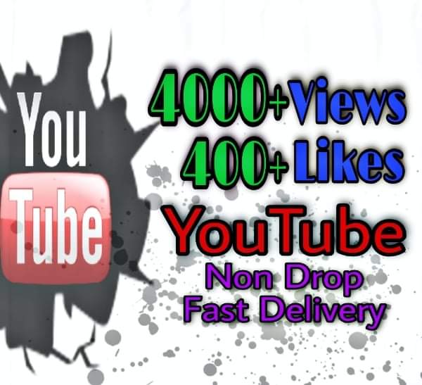 I will provide 4000+ Views 400+ Likes on YouTube!! Fast and HQ!!