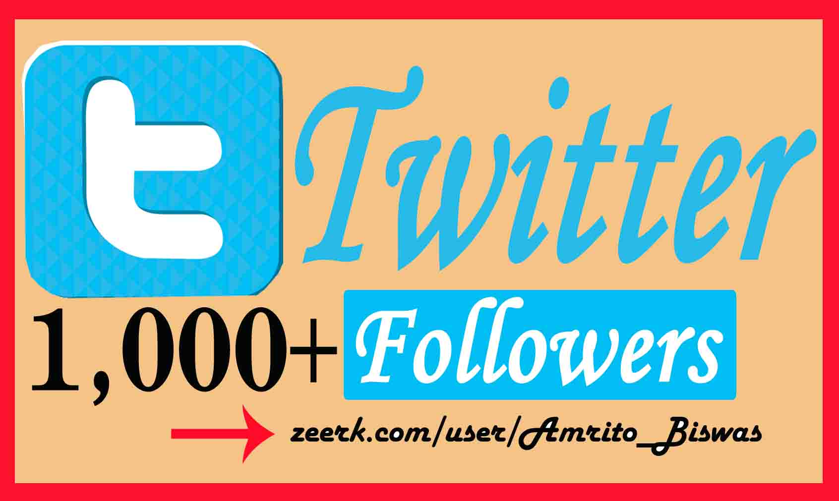 Add 1,000+ Organic Twitter Followers, High Quality, Non-Dropped, Real Active User 100% Guarantee.