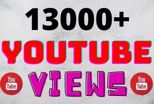 I will add 13000+ YouTube views ,all views are 100% real and organic.