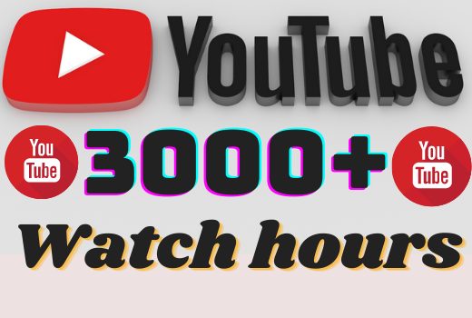 I will add 3000+ YouTube watch hours ,all watch hours are 100% real and organic.