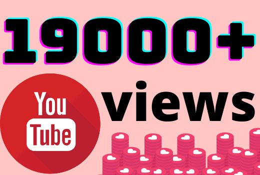 I will add 19000+ YouTube views ,all views are 100% real and organic.