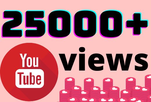 I will add 25000+ YouTube views ,all views are 100% real and organic.