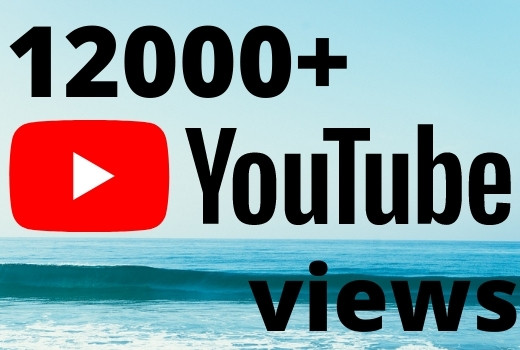 I will add 12000+ YouTube views ,all views are 100% real and organic.