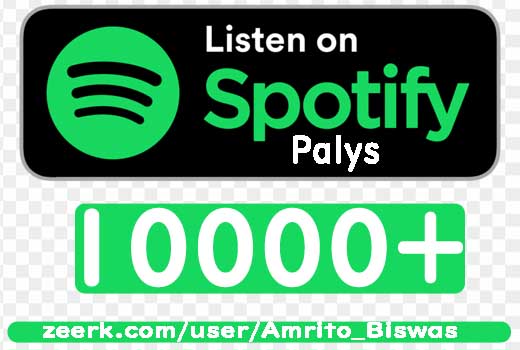 I Will Provide 10,000+ Spotify Track Plays, High Quality, Active User, Non-Drop & Lifetime Guaranteed.
