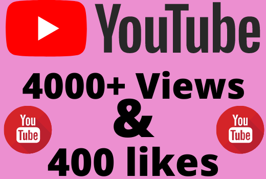 I will add 4000+ YouTube views & 400+ likes ,all are 100% real and organic.