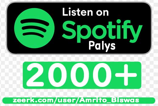 I Will Provide 2000+ Spotify Track Plays, High Quality, Active User, Non-Drop & Lifetime Guaranteed.