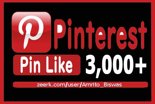 Add 3,000+ Pinterest Organic And Real Pin Likes, Non-Dropped and Lifetime guaranteed.