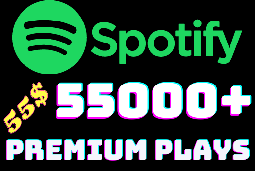 I will add 55000+ Spotify 𝐏𝐑𝐄𝐌𝐈𝐔𝐌 Plays ,all plays are 100% real and organic.