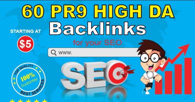 60 Backlinks 40 PR9 with 20 Edu Gov Backlinks for Youtube, Blog, Website etc.