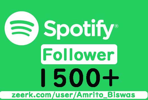I Will Provide 1500+ Spotify Artist or Playlist Followers, High Quality, Active User, Non-Drop & Lifetime Guaranteed