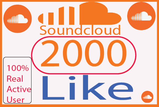 I will Provite 2000+ real like your soundcloud  100% Live Time Guaranteed
