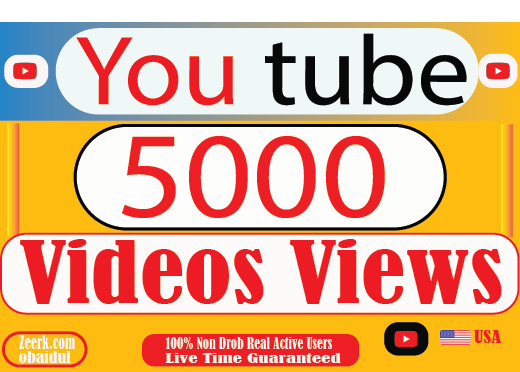 I will provide your 5000 YouTube video views Non Drop 100% Live Time Guaranteed