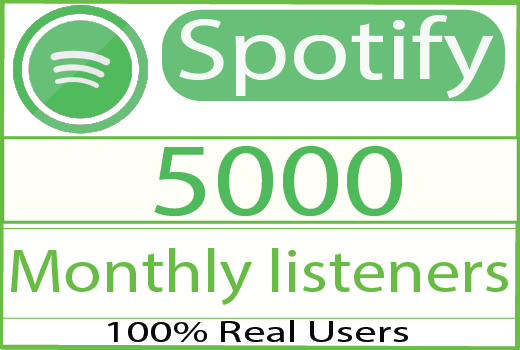 I will Provide 5000 your spotify monthly listeners and 100% Live time Guaranteed