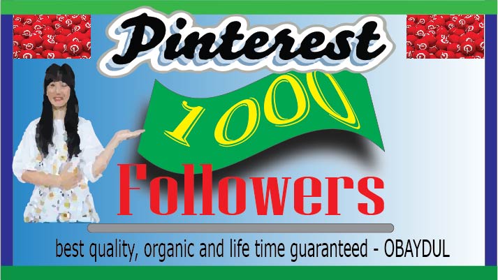 i will do fast 1000 Pinterest followers.best quality non drop organic and life time permanent.