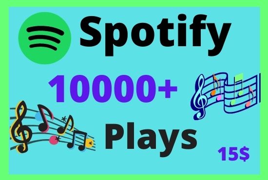 Get 10000+ Spotify Plays from USA accounts || Lifetime Guarantee || 100 % Permanent