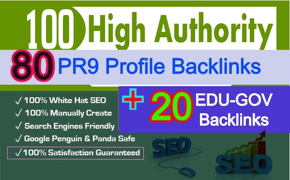 Seo Service 80 PR9 And 20 Edu – Gov Profile Backlinks