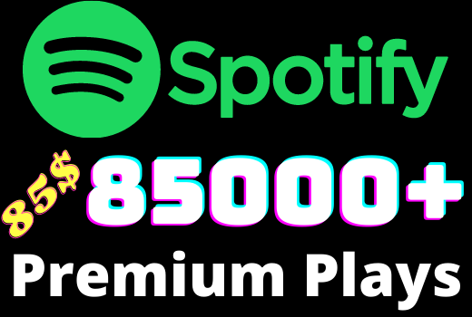 I will add 85000+ Spotify 𝐏𝐑𝐄𝐌𝐈𝐔𝐌 Plays ,all plays are 100% real and organic.