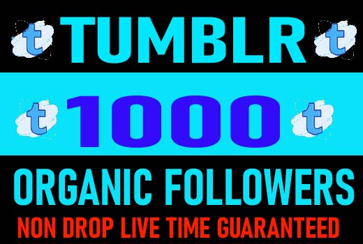 I Will Provide tumblr 1000 Organic followers Non Drop Live Time Guaranteed