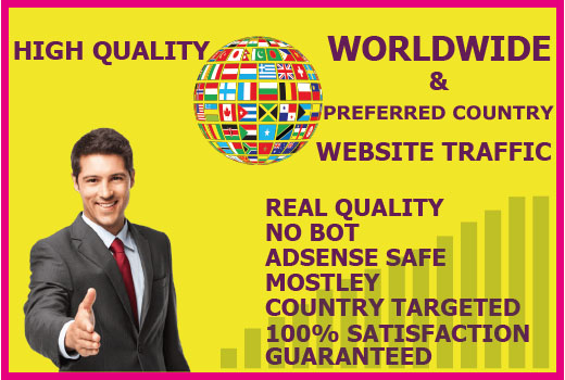 I will drive 10,000+ Worldwide & Preferred country Target Web Traffic