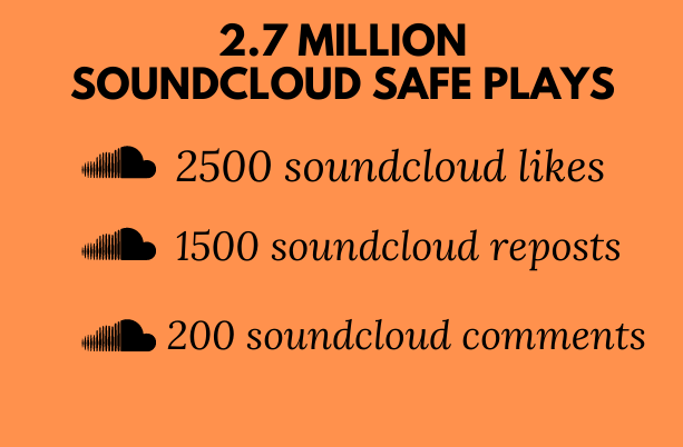2.7 MILLION SOUNDCLOUD SAFE PLAYS WITH 2500 LIKES 1500 REPOSTS AND 200 COMMENTS