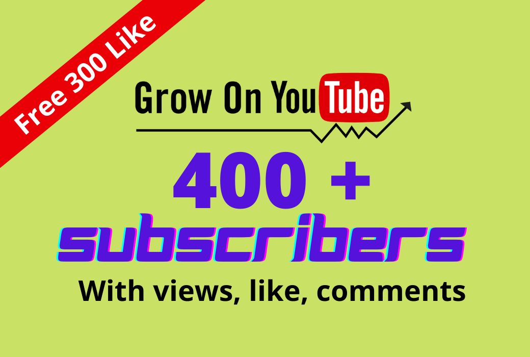 Real YouTube subscribers 400 with like.