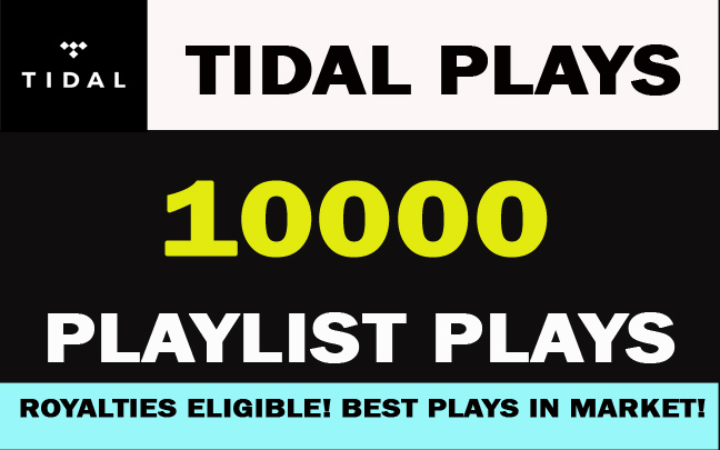 10,000 TIDAL PLAYLIST PLAYS Organic promotion