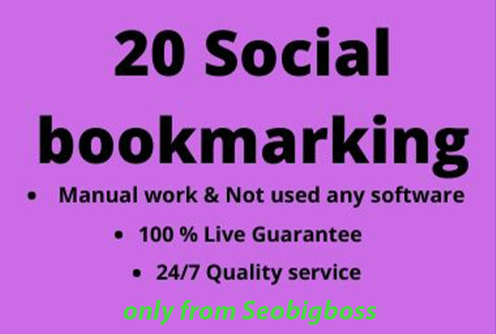 Manually Provide 20 High Quality Social Bookmarking DA 100