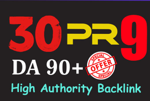 I will build 30 pr9 high authority SEO backlinks