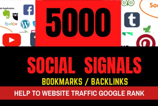 5000 PR10 Social Network Signals / Bookmarks / Backlinks / Help To Website Traffic Google Rank