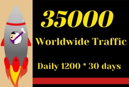 1200 Daily Traffic Worldwide for one Month