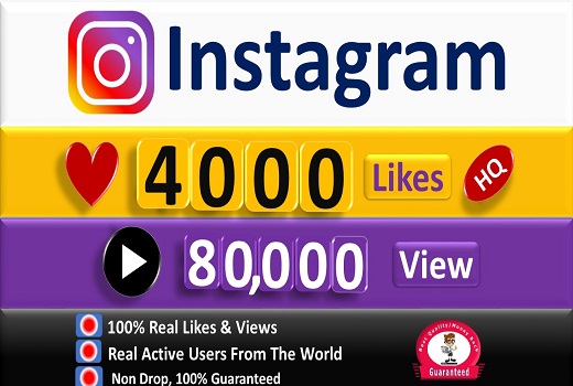 Get Instant 4000+ Likes or 80,000 Video Views, Real & Active Users, Non Drop Guaranteed