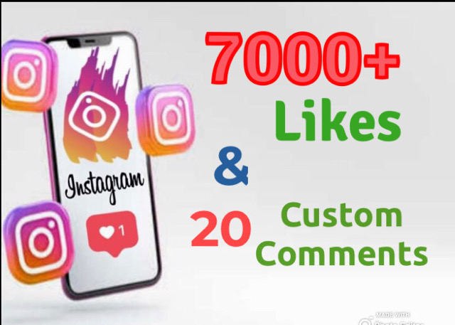 I will add 7000+ Likes and 20 Custom / Related comments on your Instagram Post. Non drop.