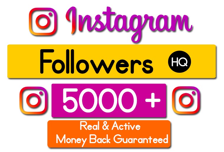 Provide 5000+ Instagram Real Followers, Non-drop and 100% Lifetime guarantee Followers