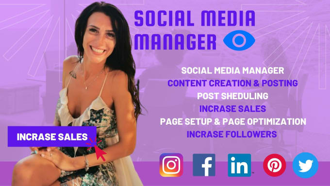I will be your social media marketing manager for your business